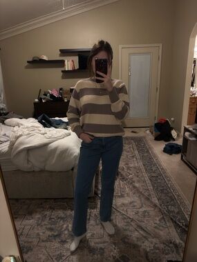 Abercrombie & Fitch Straight-Leg Mid Blue Jeans